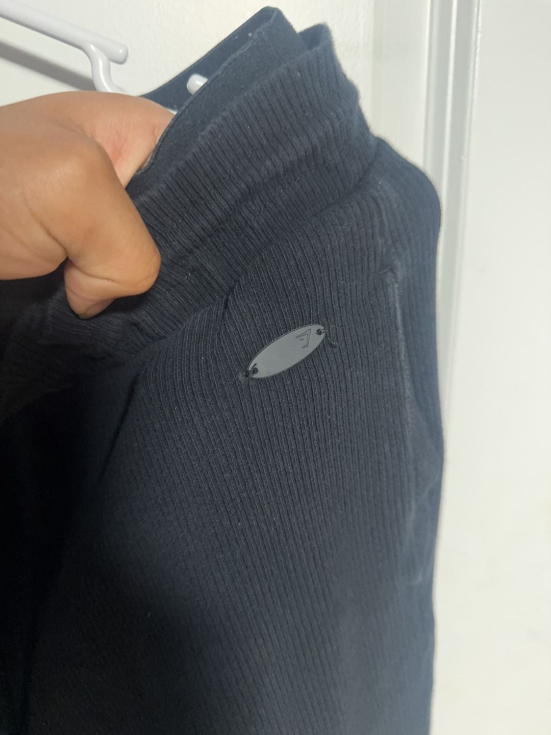 Gymshark Black Ribbed Joggers Size M 3