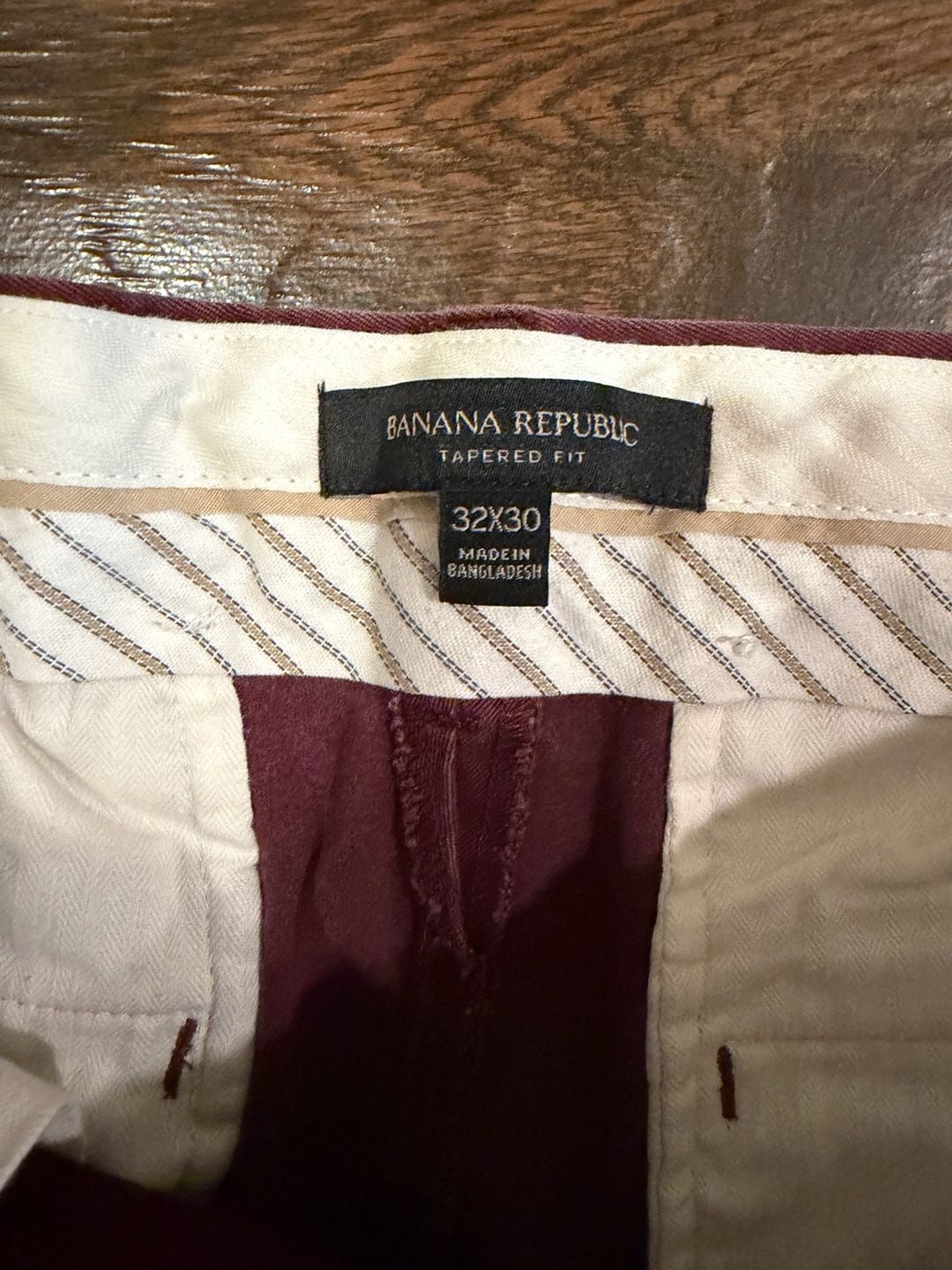 Banana Republic Tapered Fit Chinos Burgundy 32x30 2