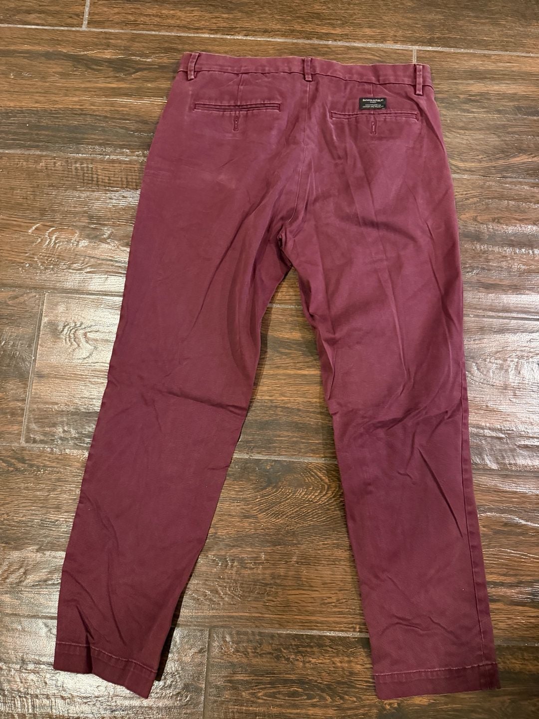 Banana Republic Tapered Fit Chinos Burgundy 32x30 3