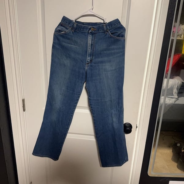 Vintage Lee Jeans High Waisted Size 12L W26 x L34 Blue Denim MADE IN USA