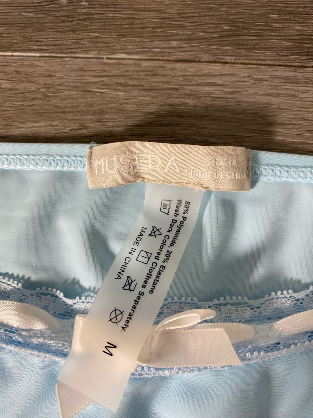 Musera Light Blue Lace Trim Bikini Set Size M/L 2