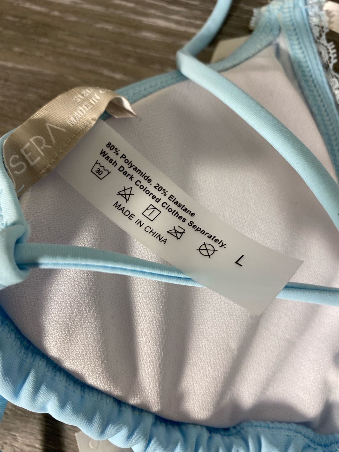 Musera Light Blue Lace Trim Bikini Set Size M/L 3