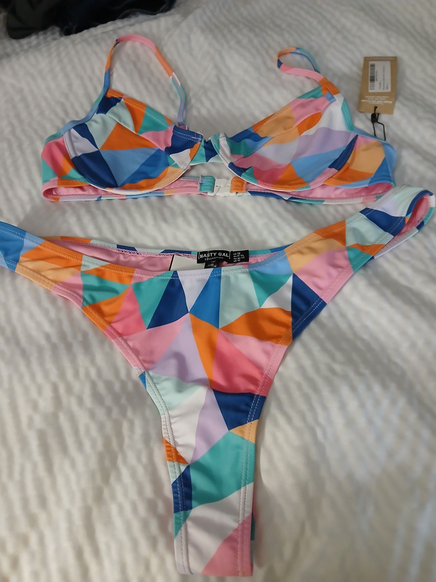 Nasty Gal Geometric Print Bikini Set Size 12 1