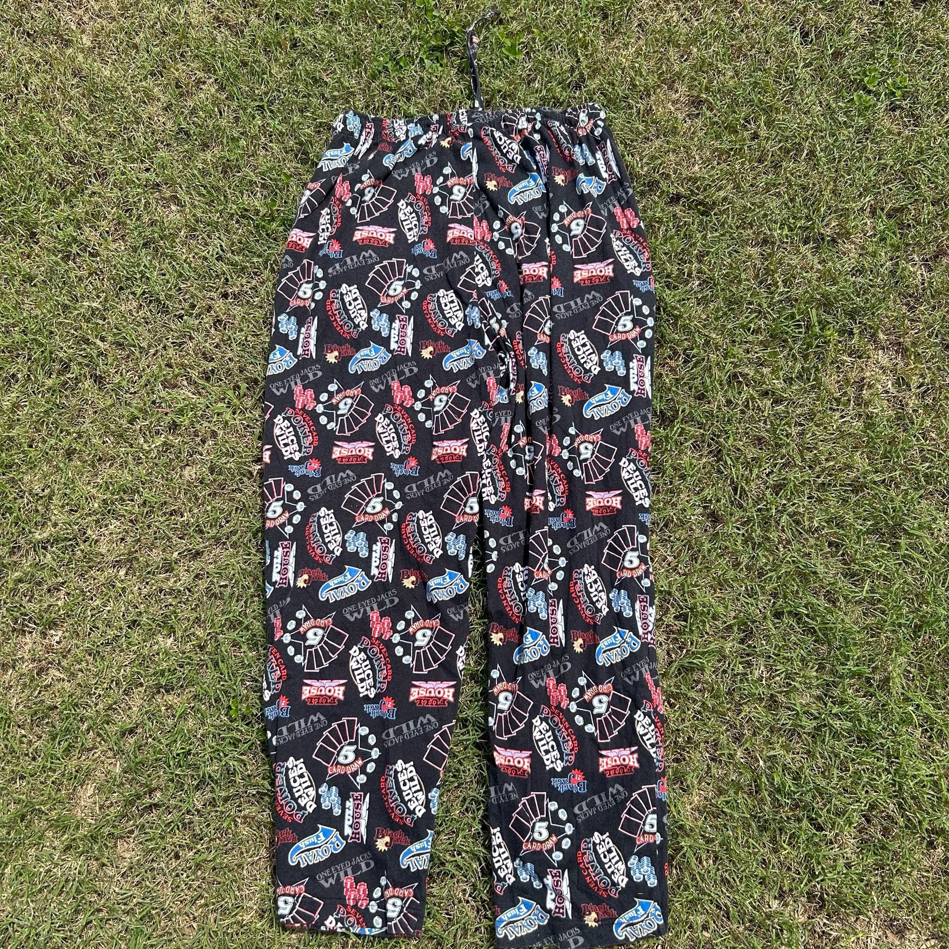 Stafford Men's Size Large Poker Print Cotton Pajama Lounge Pants 2