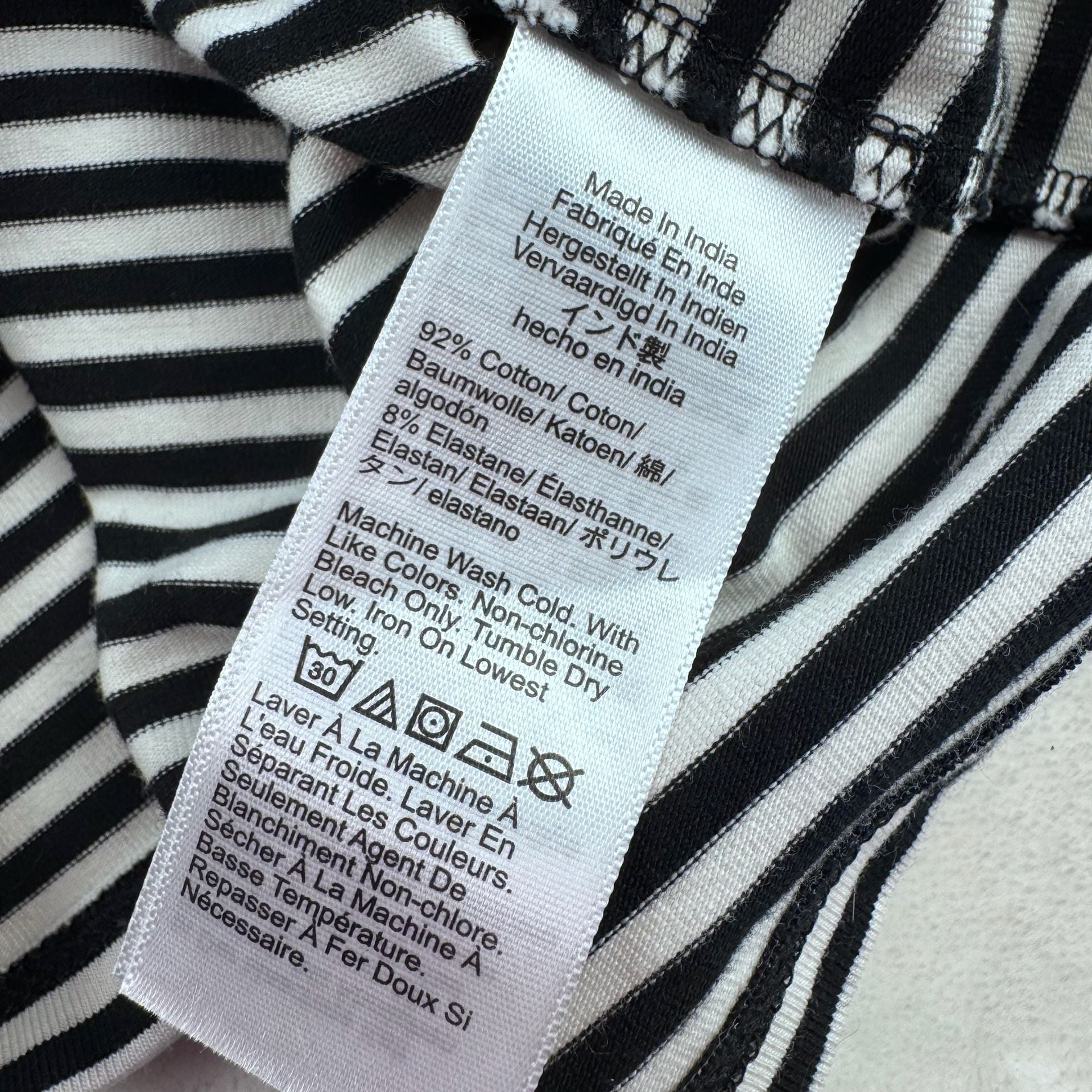 J.Crew Women's Size M Black and White Striped Sleeveless Mock Neck Top 4