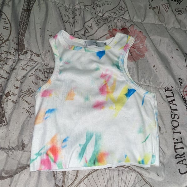 Adika Ribbed Tie-Dye Cropped Tank Top Size XS