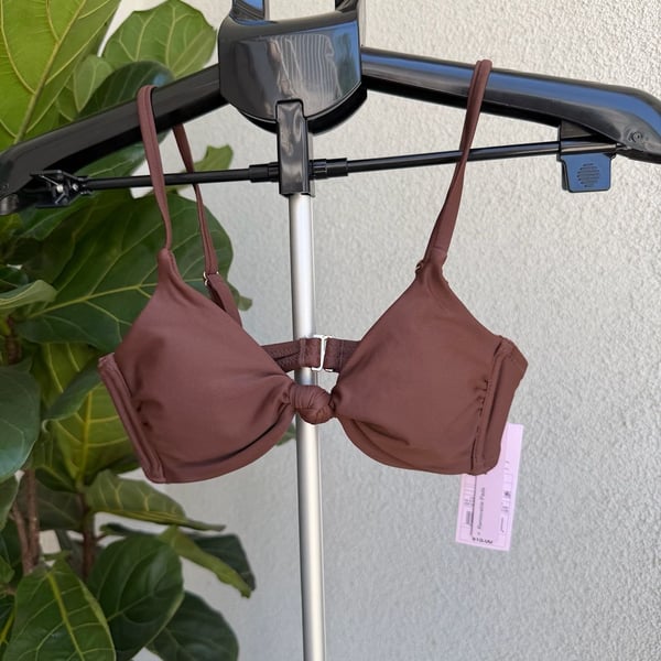 Wild Fable Brown Knot Front Bikini Top XXS