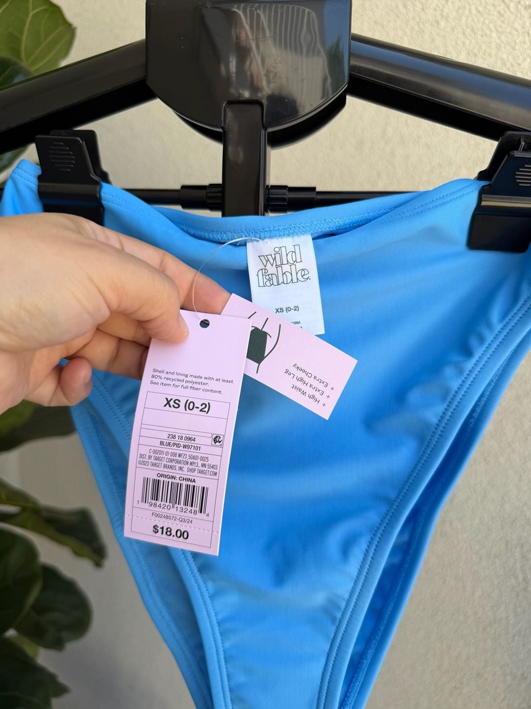 Wild Fable High Waist Extra High Leg Cheeky Bikini Bottoms Blue Size XS (0-2) 3