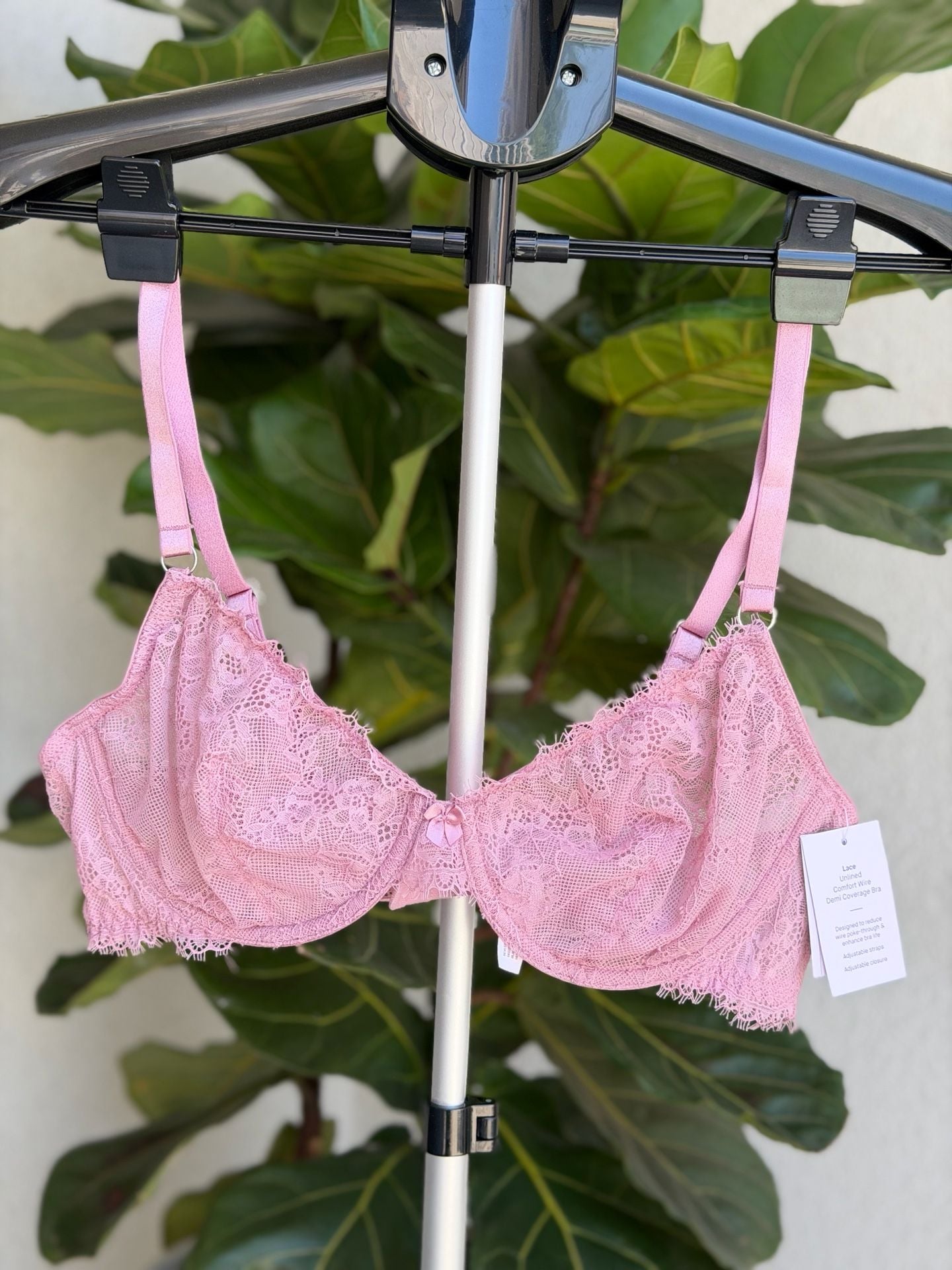 Auden Lace Unlined Comfort Wire Demi Coverage Bra 38B 1