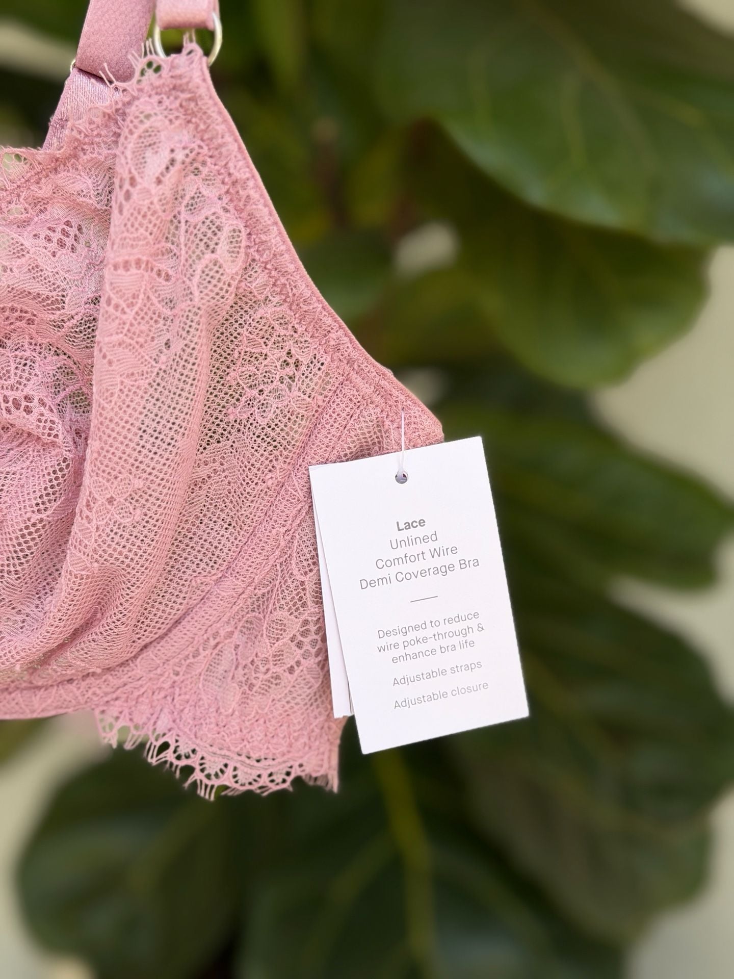 Auden Lace Unlined Comfort Wire Demi Coverage Bra 38B 3
