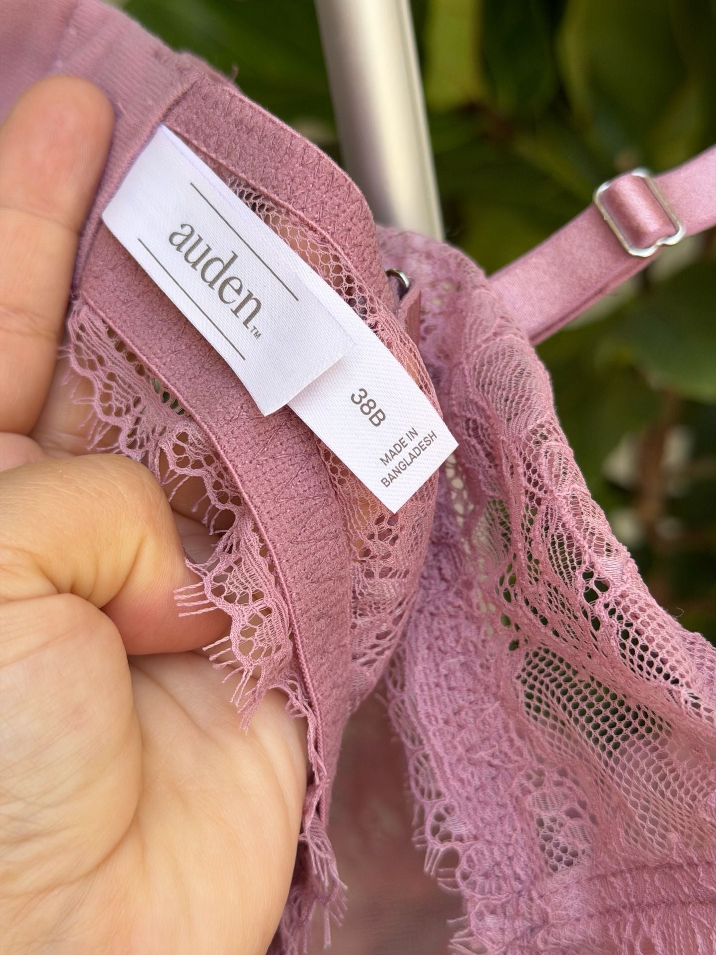 Auden Lace Unlined Comfort Wire Demi Coverage Bra 38B 4