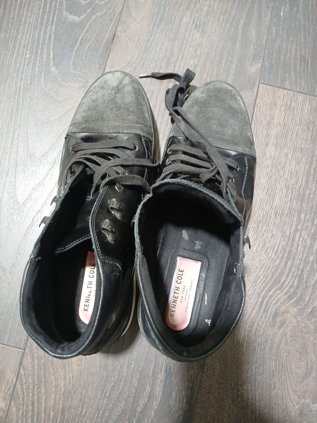 Kenneth Cole New York Black Leather and Suede High Top Sneakers 4