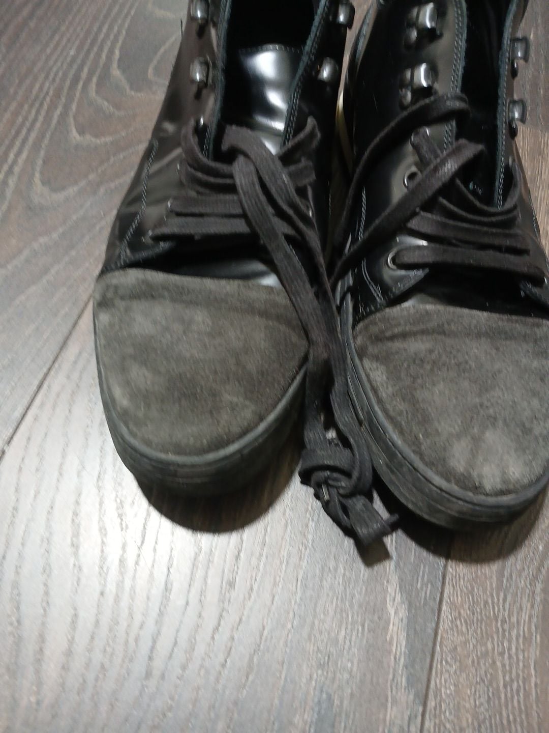 Kenneth Cole New York Black Leather and Suede High Top Sneakers 8