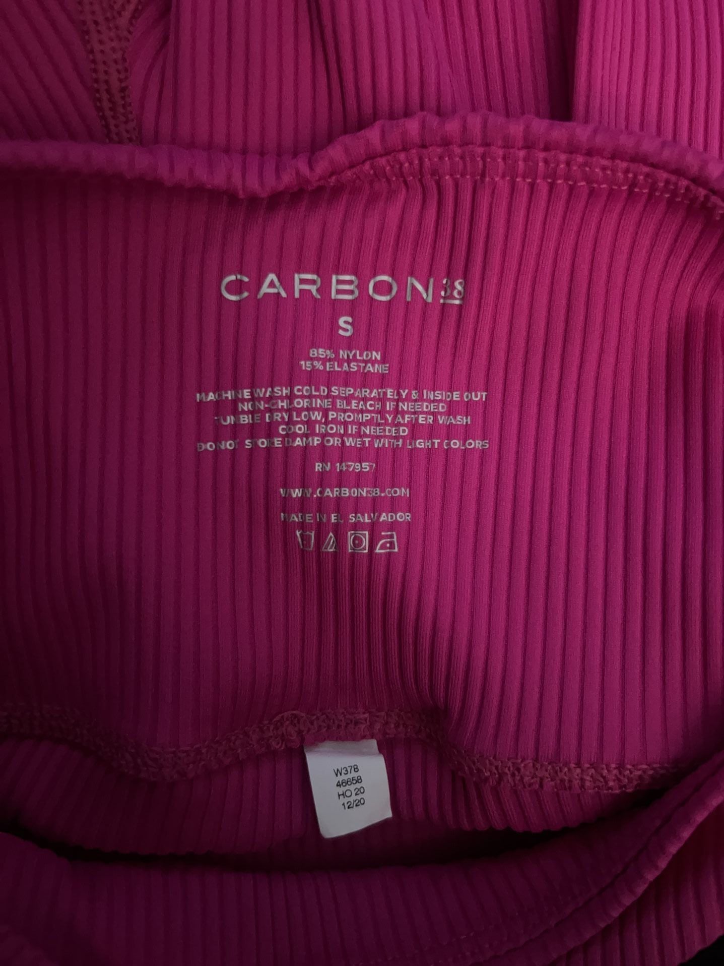 Carbon38 Ribbed High-Rise Leggings Pink Size S 4