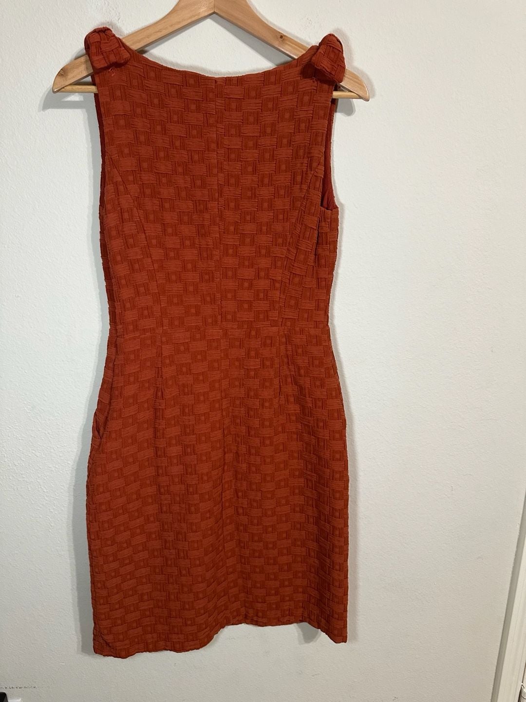 Tabitha Size 2 Rust Orange Textured Sleeveless Sheath Dress 3