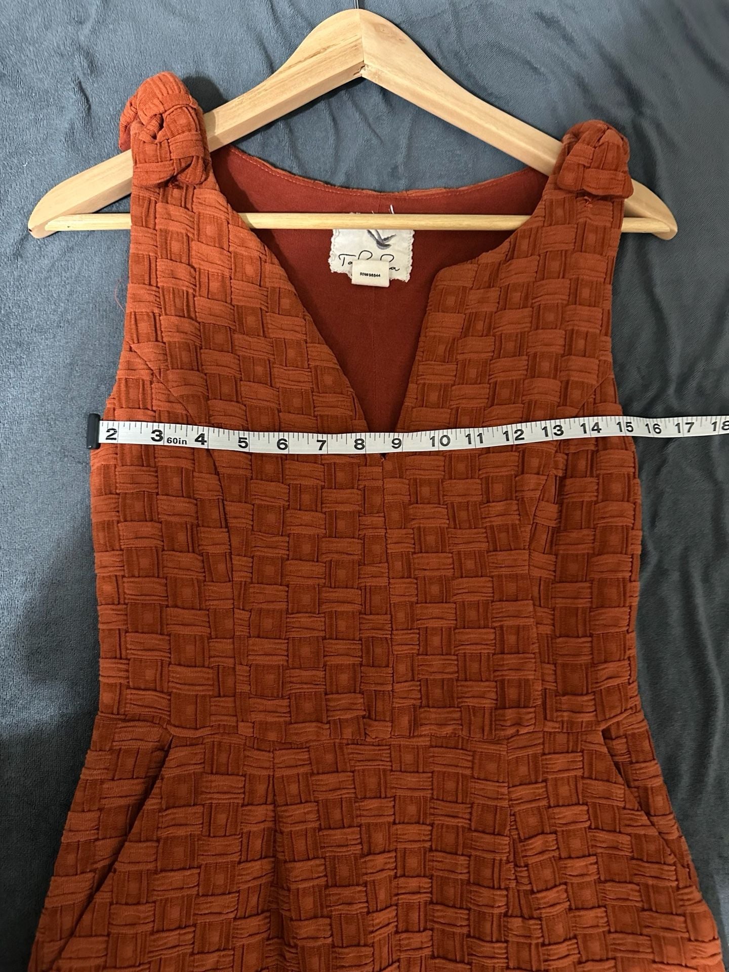 Tabitha Size 2 Rust Orange Textured Sleeveless Sheath Dress 4