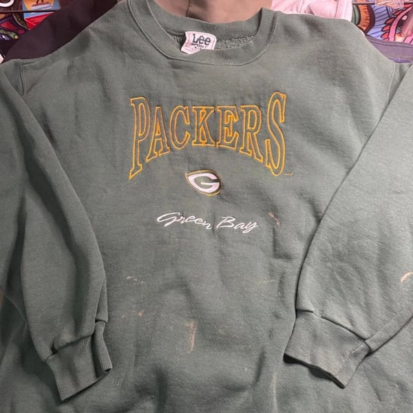 Vintage Lee Sport Green Bay Packers Embroidered Crewneck Sweatshirt