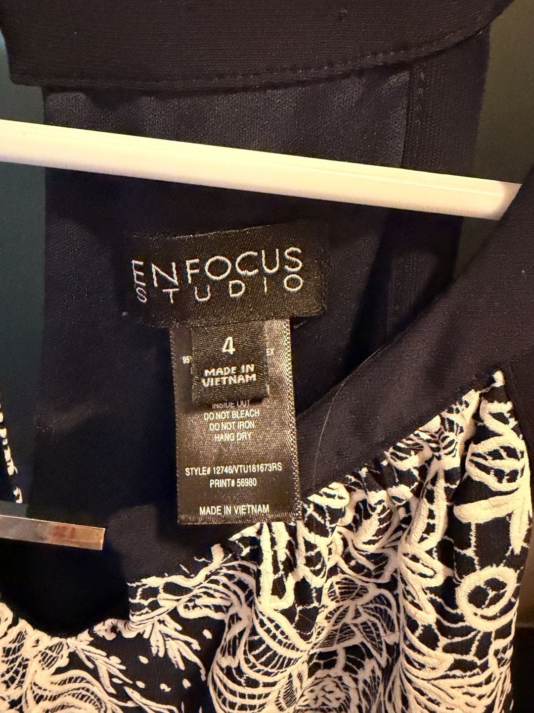 Enfocus Studio Size 4 Black and White Polka Dot Lace Trim Maxi Dress 5