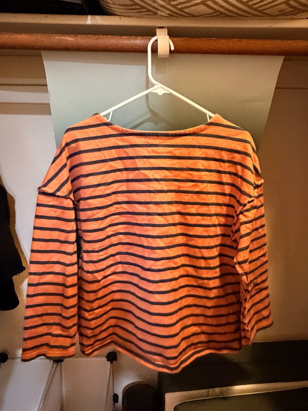 Madewell Striped Long Sleeve Raw Edge Shirt Size L 6
