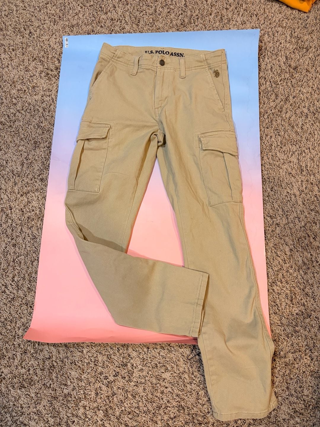 U.S. Polo Assn. Activate Stretch Cargo Pants Khaki 28x30 3