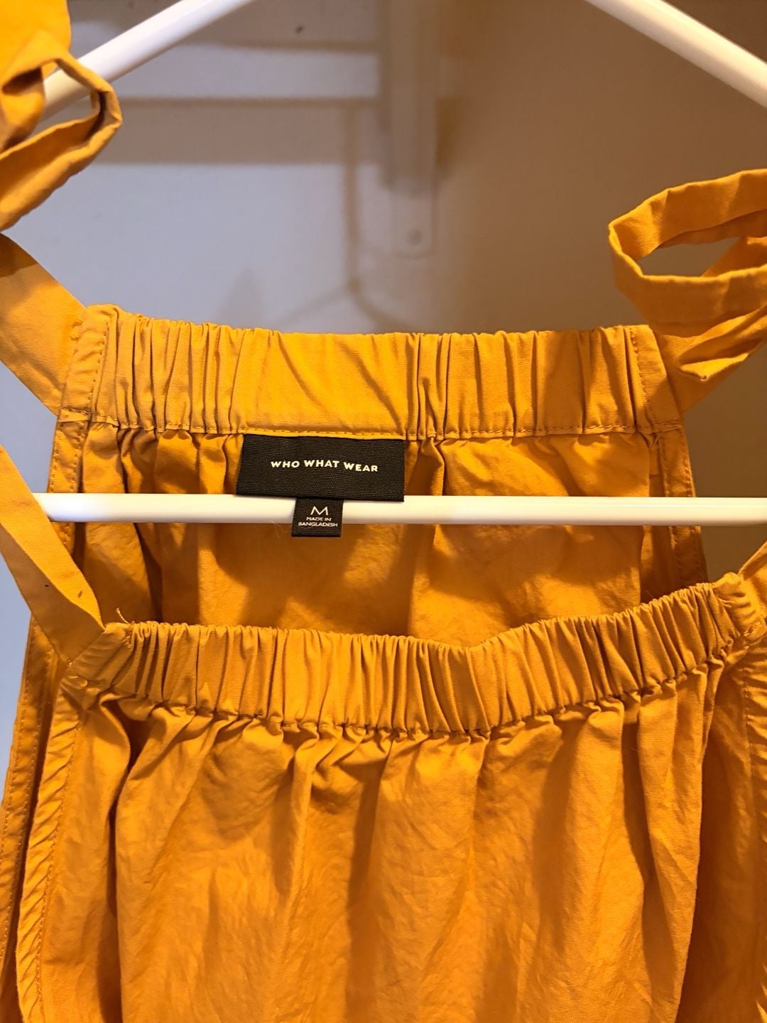 Who What Wear Mustard Yellow Tie-Shoulder Tank Top Size M 3