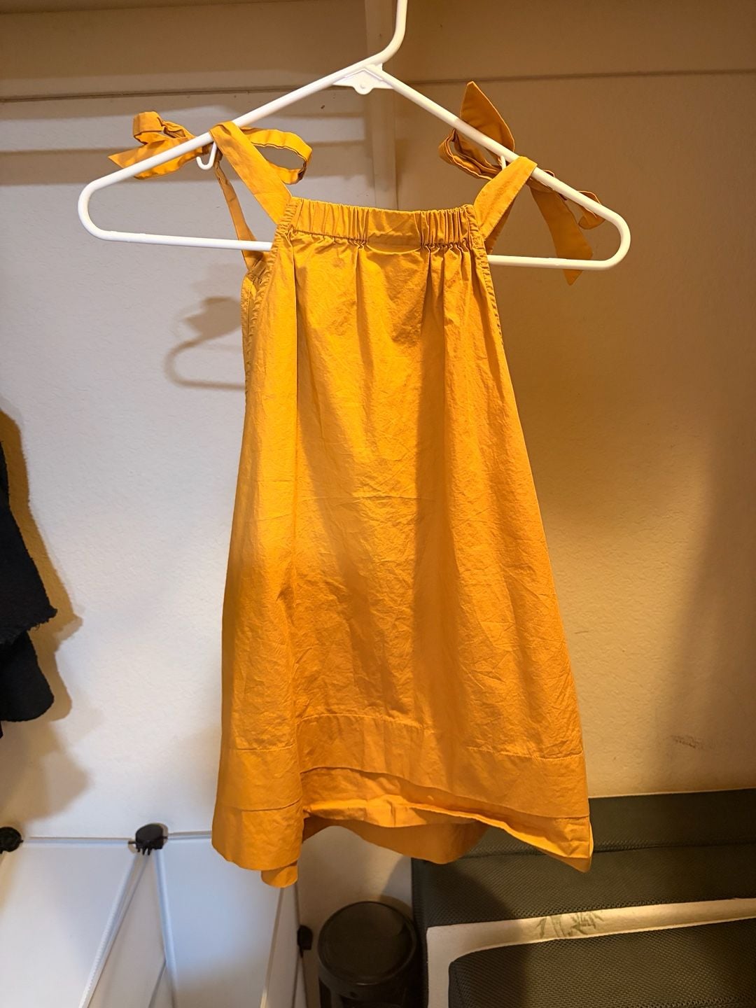 Who What Wear Mustard Yellow Tie-Shoulder Tank Top Size M 5