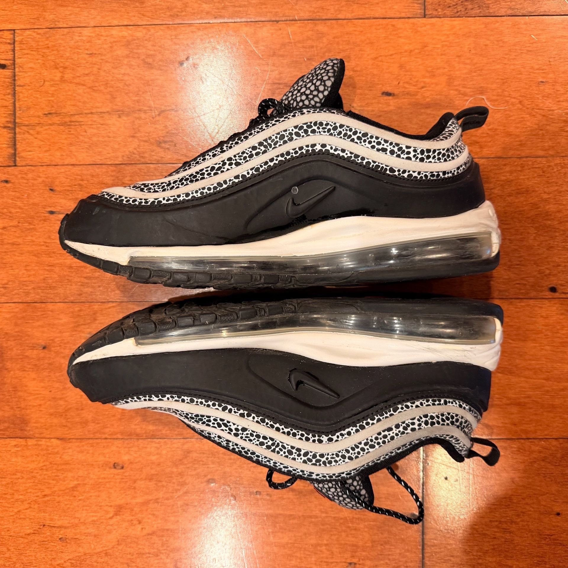 Woman’s Nike Air Max 97 Safari Black White Sneakers 4