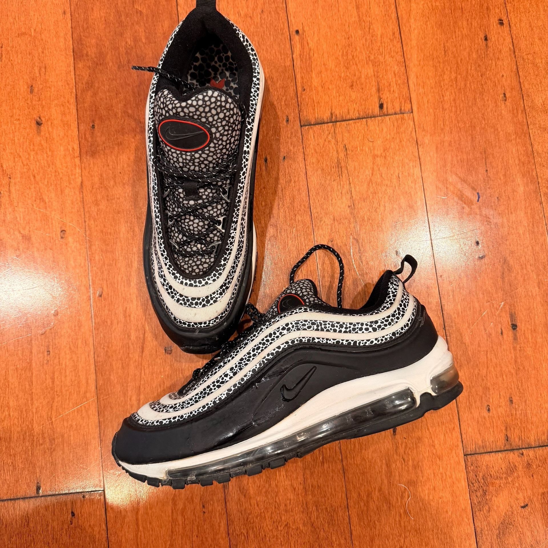 Woman’s Nike Air Max 97 Safari Black White Sneakers 2
