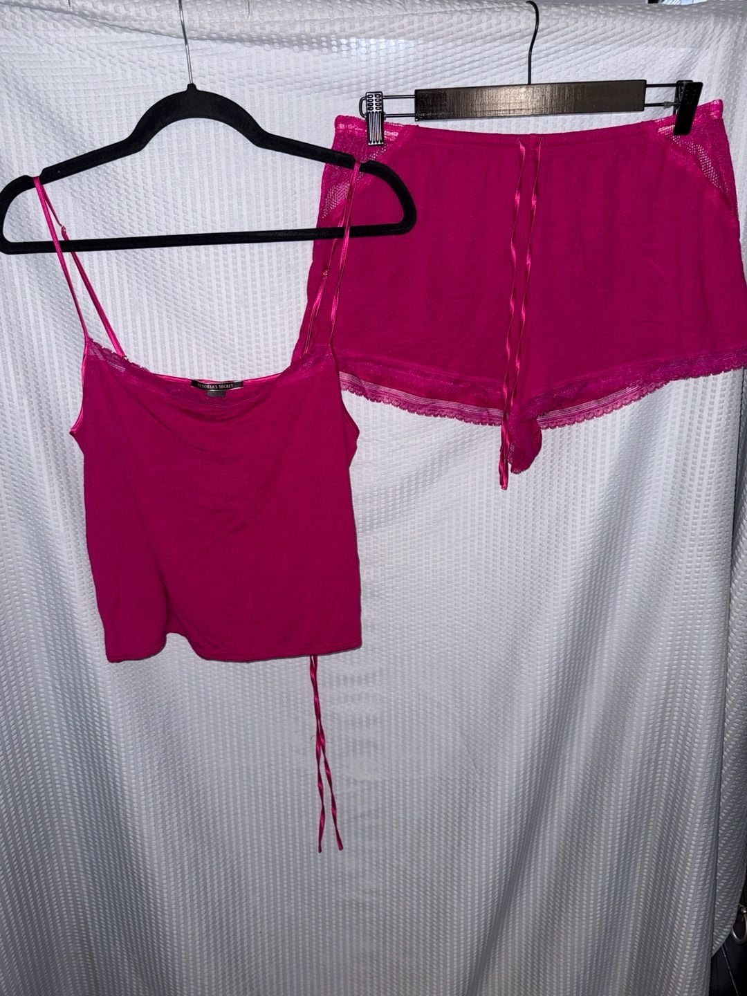 Victoria's Secret Pink Lace Trim Pajama Set Size L/G 1