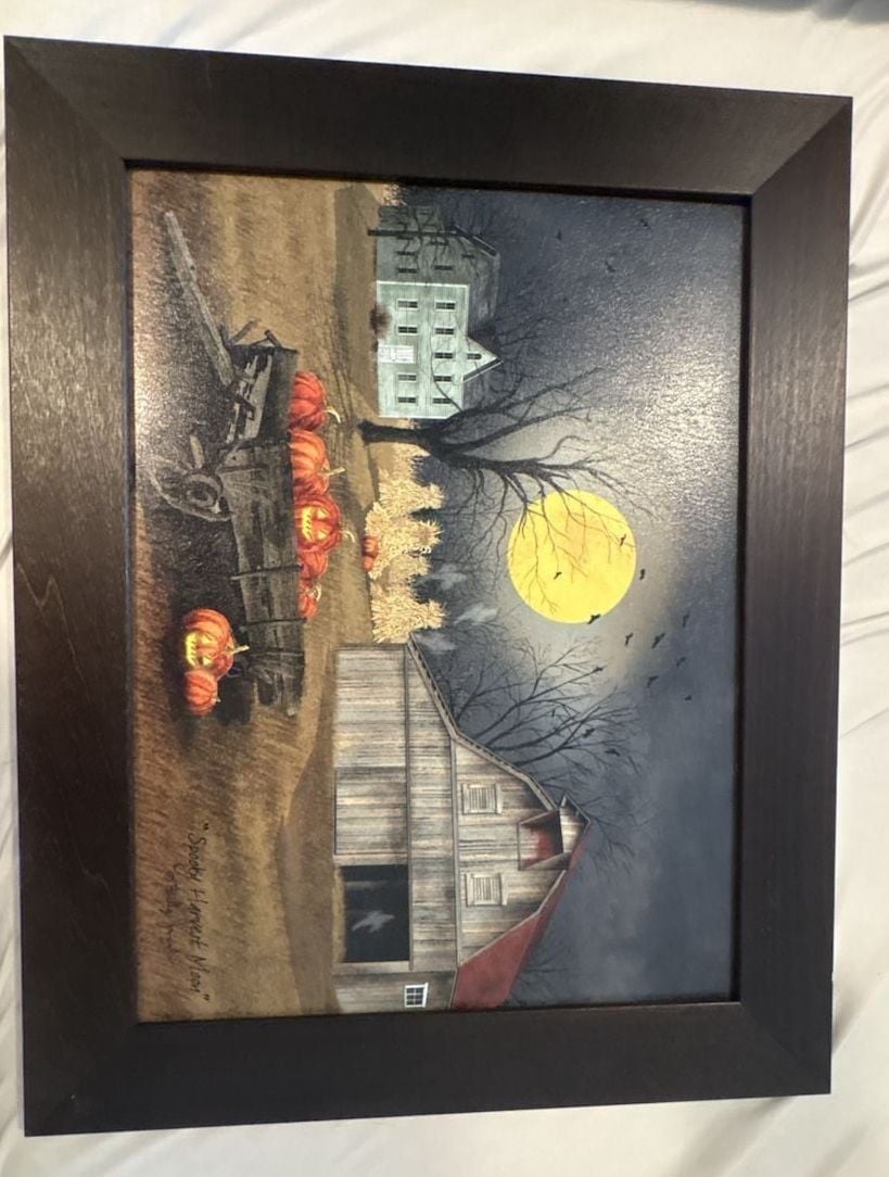 Spooky Harvest Moon Framed Print by Sandy Clough 1