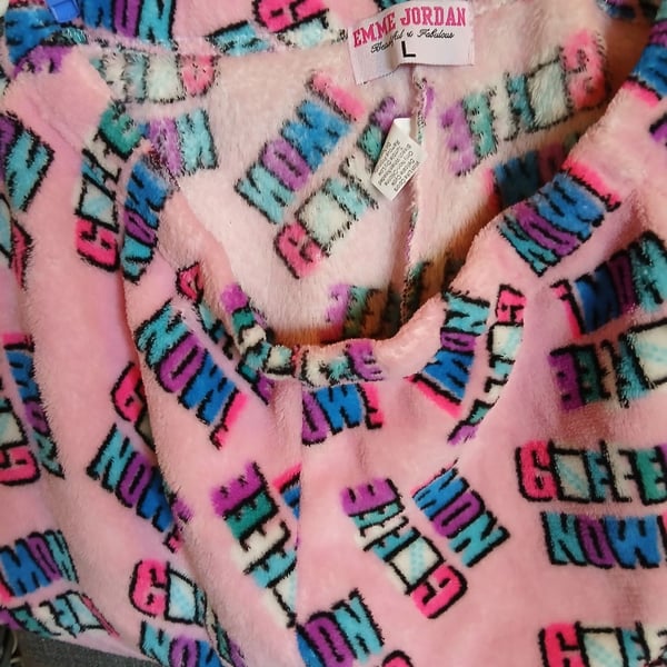 Emme Jordan Coffee Now Plush Pajama Pants Size Large