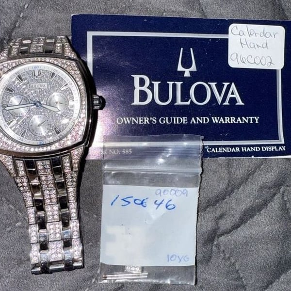 Bulova 96C002 Calendar Hand Display Diamond Accent Watch