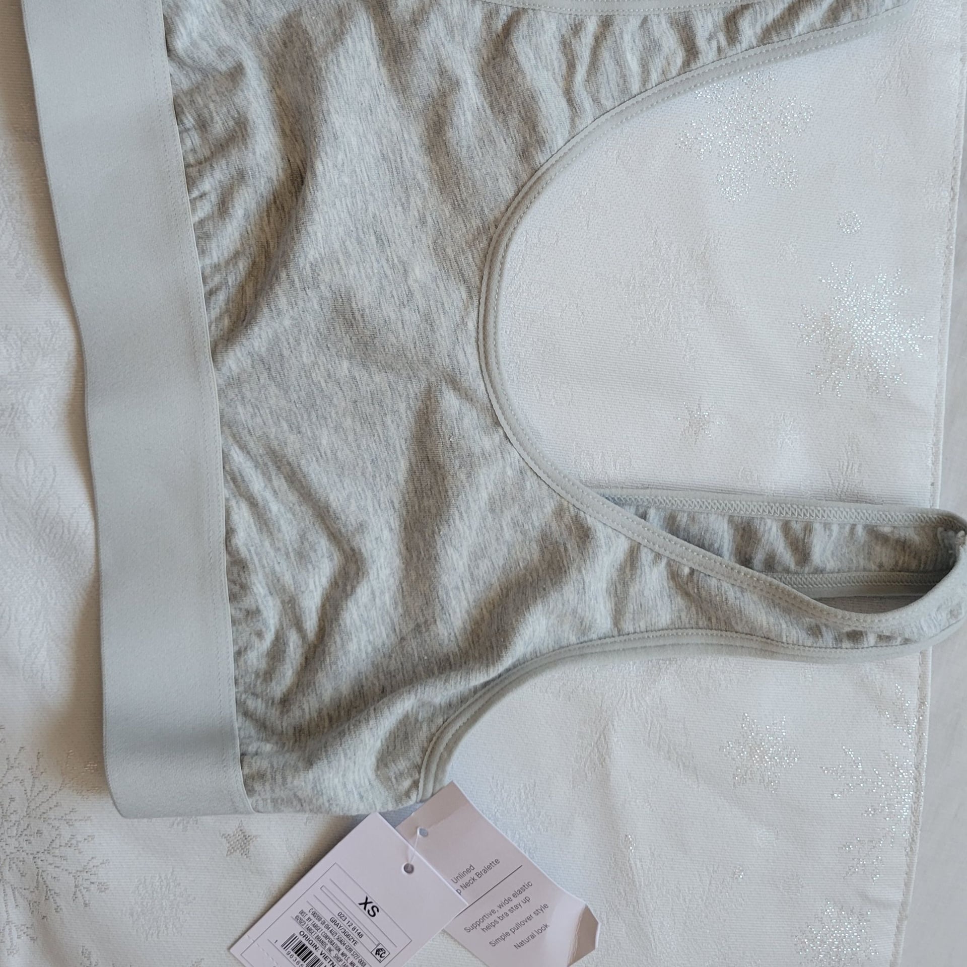 Auden Unlined Scoop Neck Bralette Gray Size XS 1