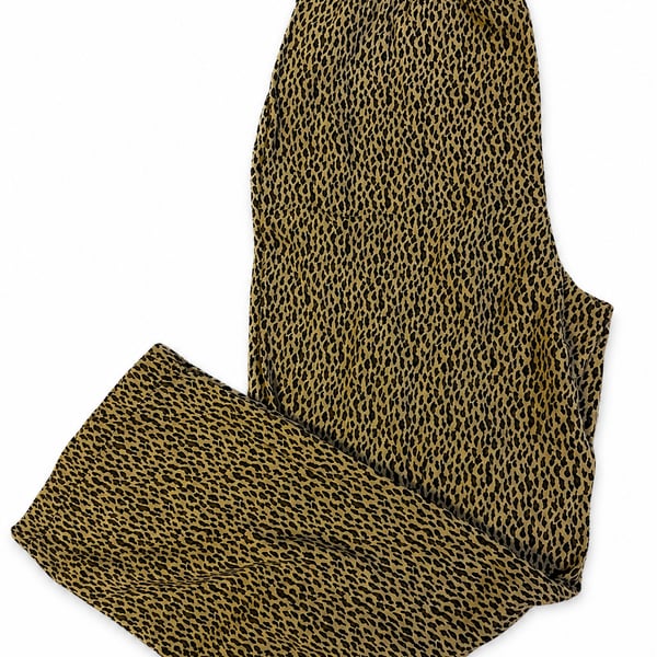 Briggs Petite Leopard Print Elastic Waist Pants Size S