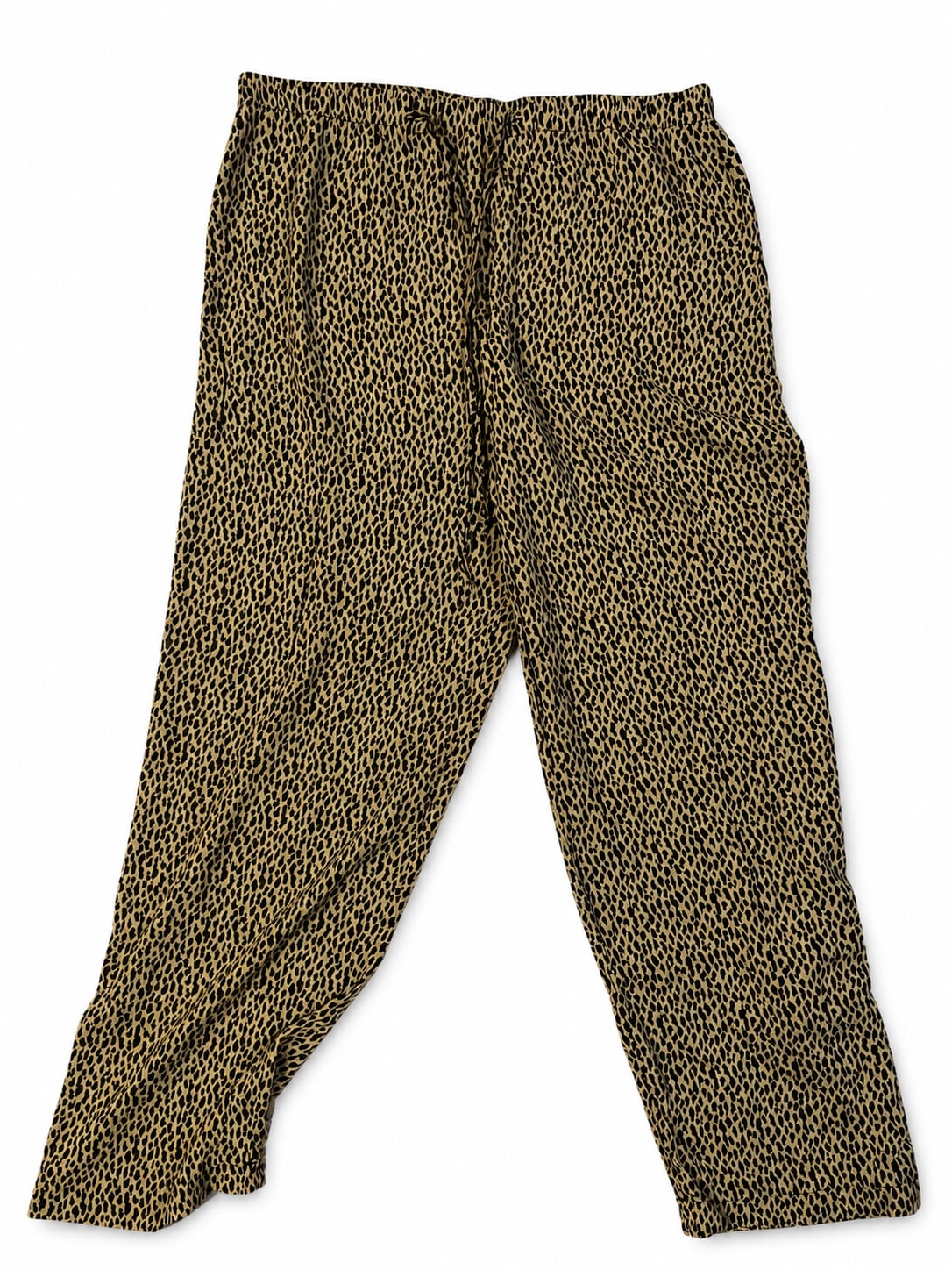 Briggs Petite Leopard Print Elastic Waist Pants Size S 4