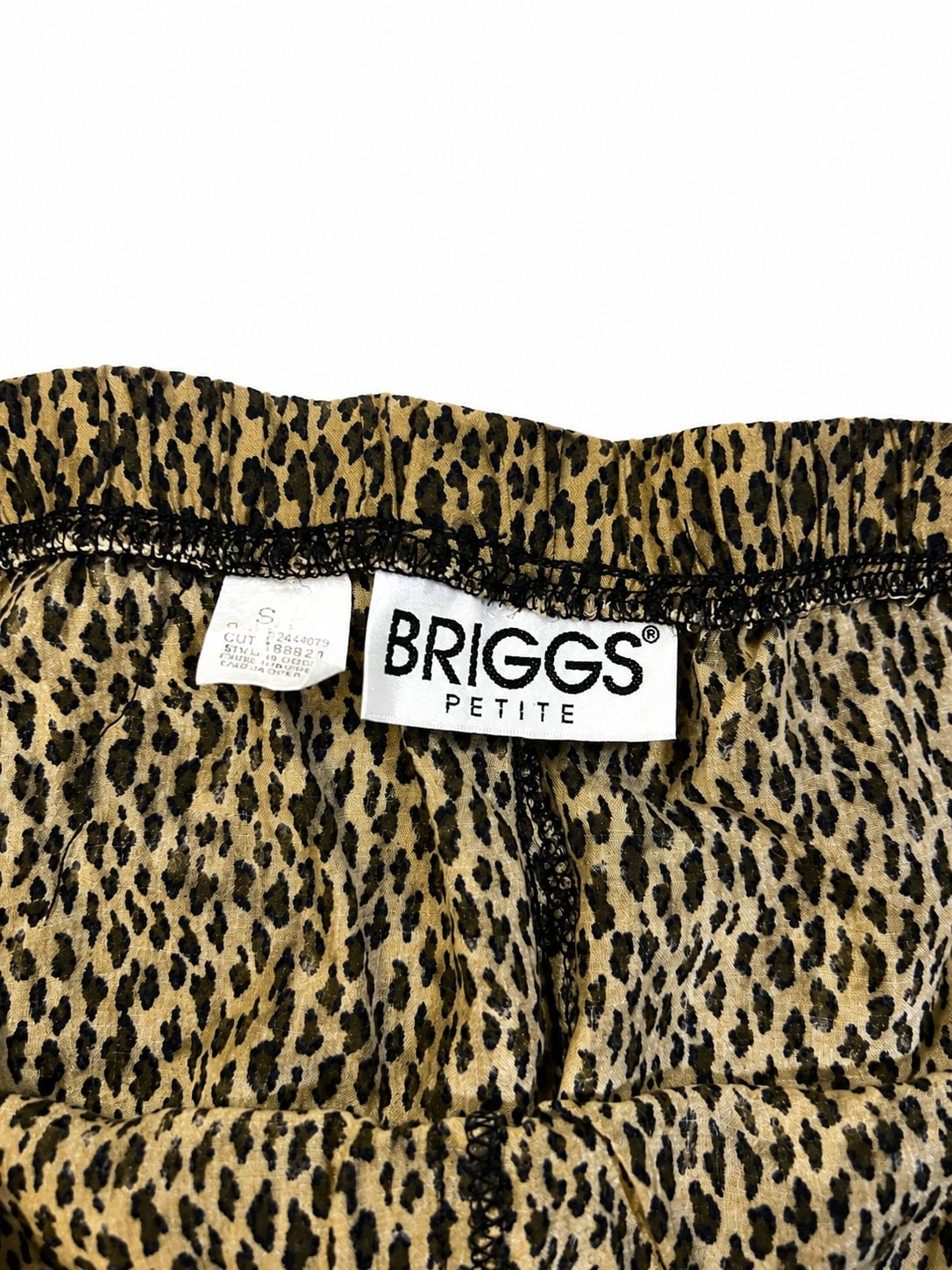 Briggs Petite Leopard Print Elastic Waist Pants Size S 6