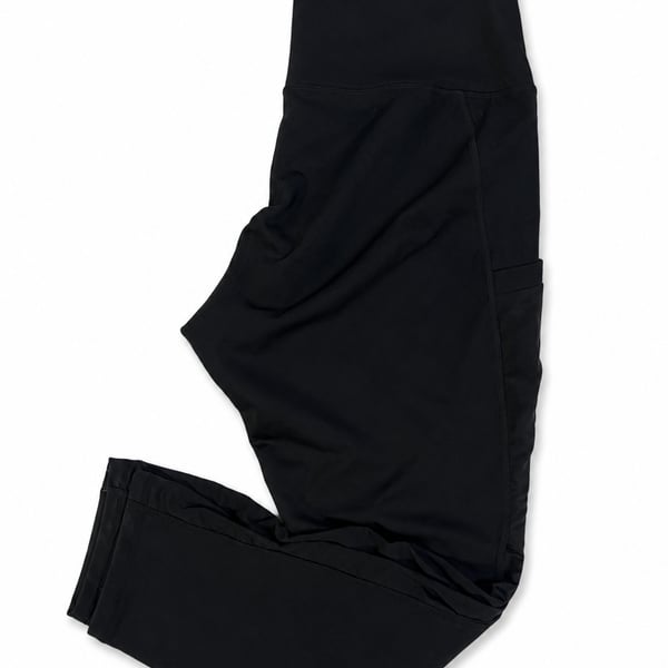 Fabletics PowerHold High-Waisted Ruched Mesh Leggings Black
