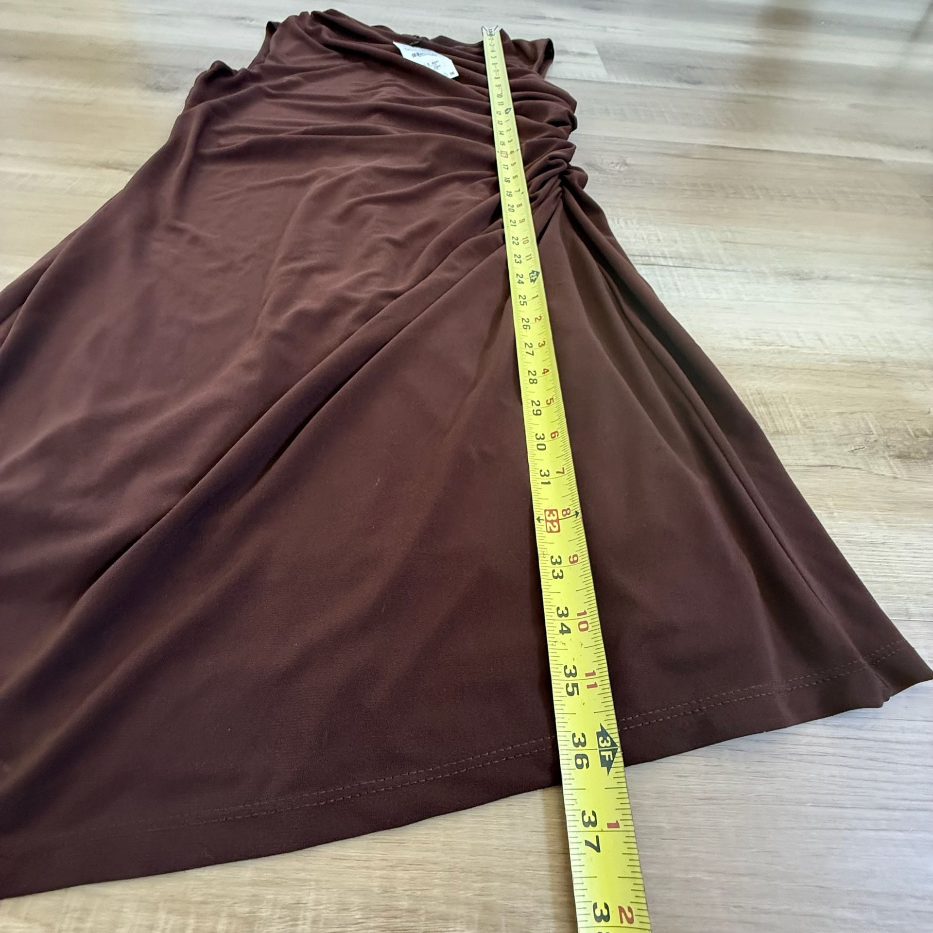 NEW Zara Chocolate Brown Sleeveless Ruched Mini Dress Size XXL 4
