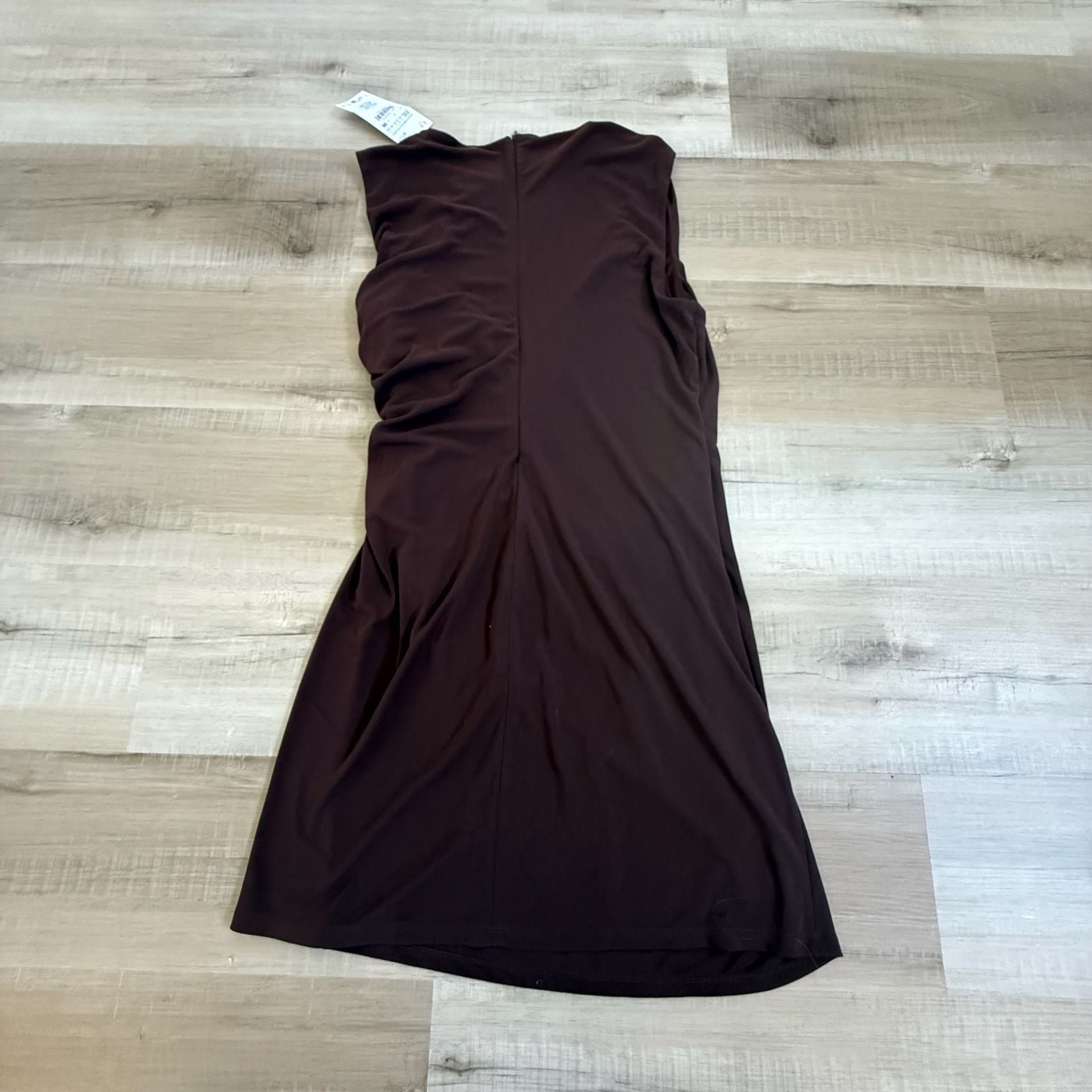 NEW Zara Chocolate Brown Sleeveless Ruched Mini Dress Size XXL 10