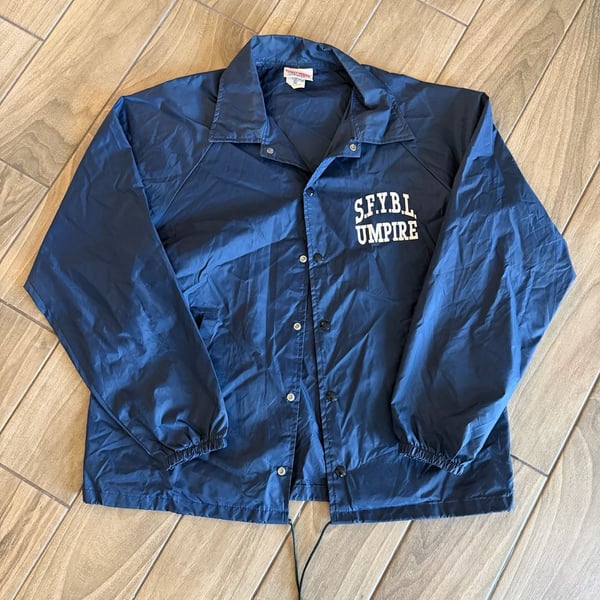 Vintage Hartwell Sports S.F.Y.B.L. Umpire Coaches Jacket Navy Blue Size Large