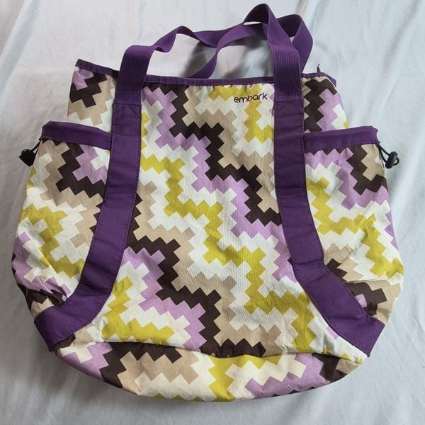 Embark Geometric Pattern Purple Tote Bag