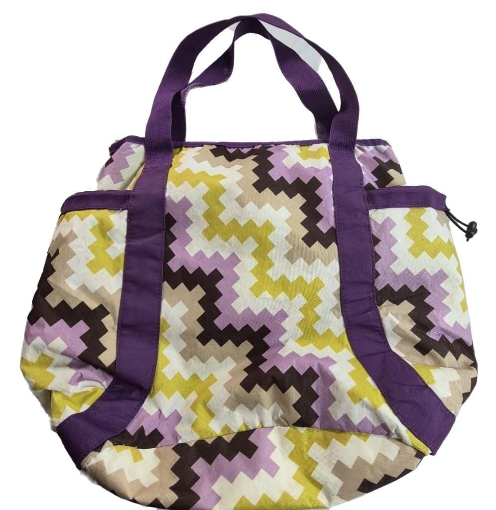 Embark Geometric Pattern Purple Tote Bag 2