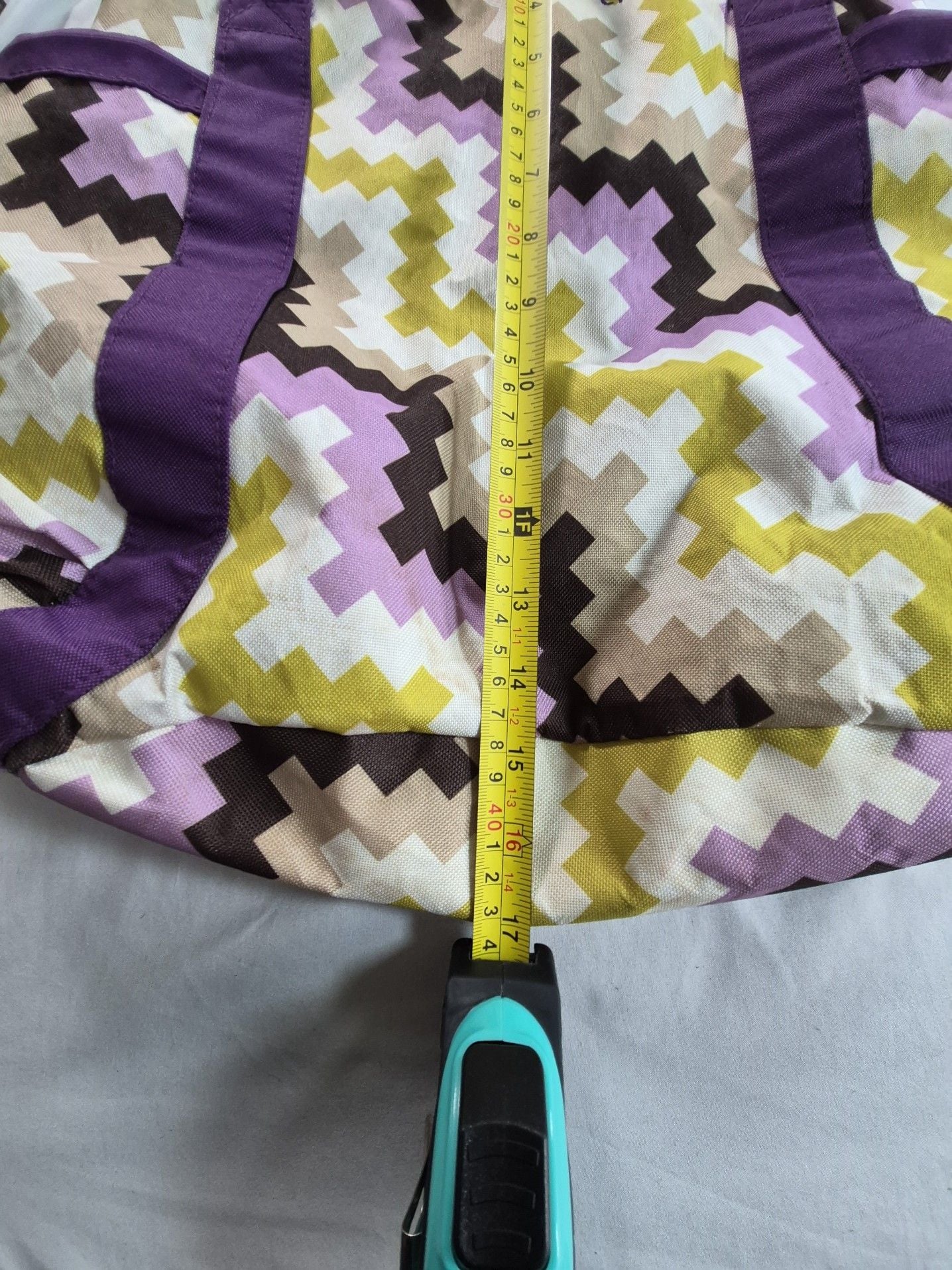 Embark Geometric Pattern Purple Tote Bag 5