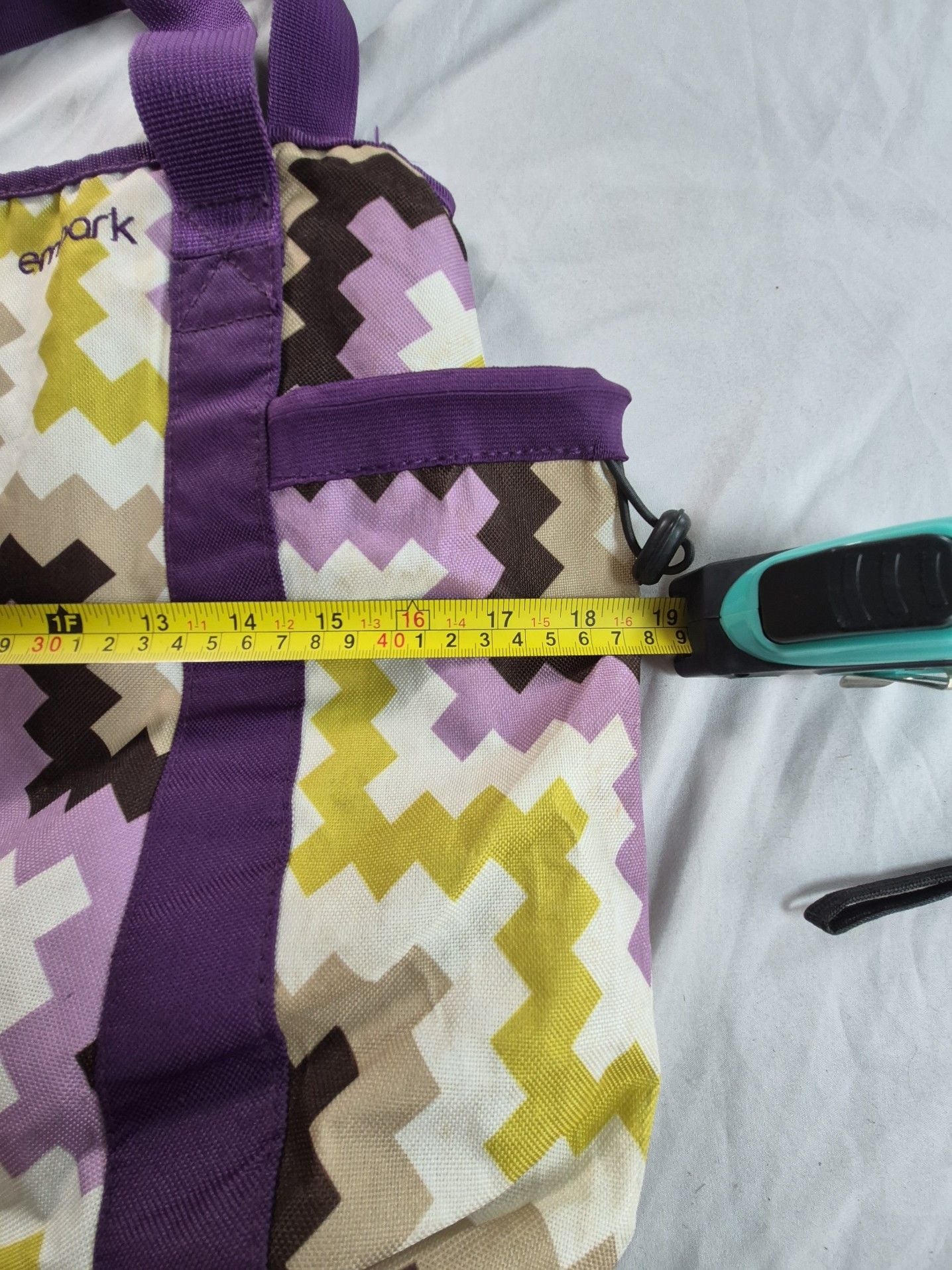 Embark Geometric Pattern Purple Tote Bag 6