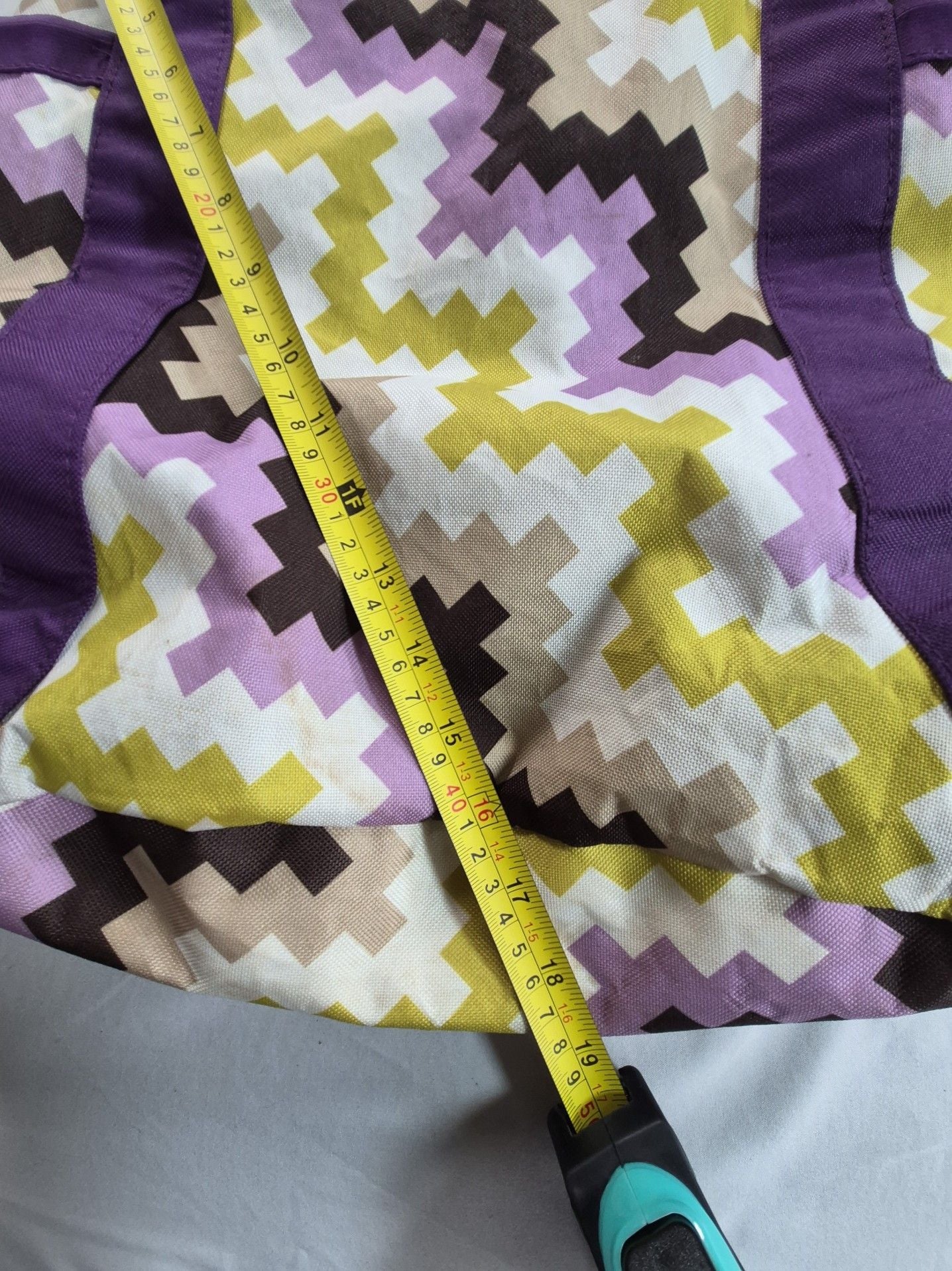 Embark Geometric Pattern Purple Tote Bag 7