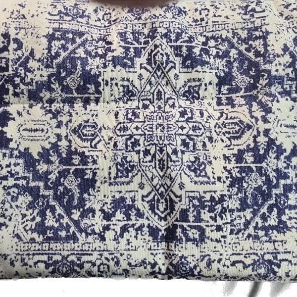 Blue and White Medallion Print Decorative Throw Pillow Cover