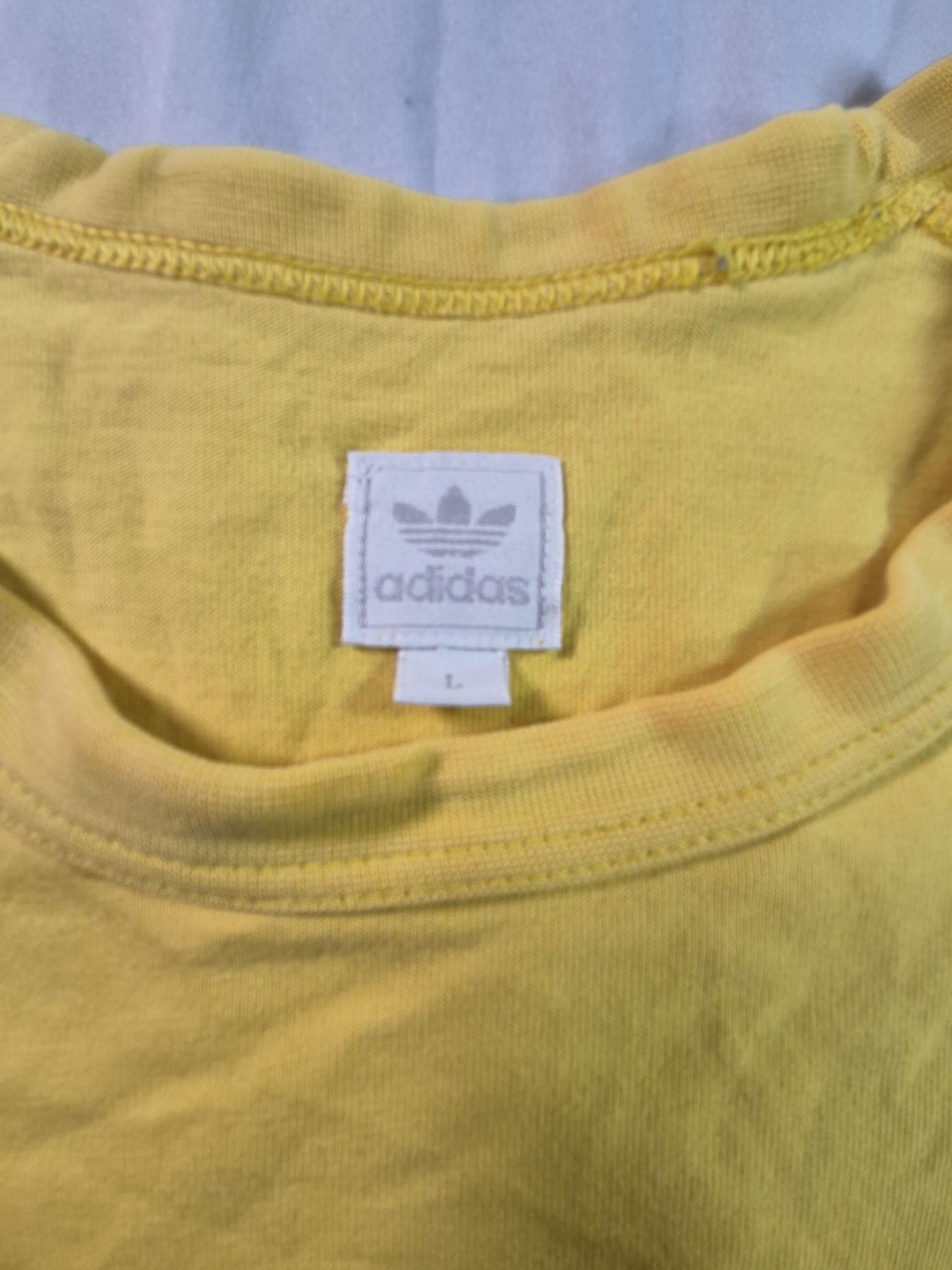 Vintage Adidas Trefoil Logo Embroidered Yellow T-Shirt 4