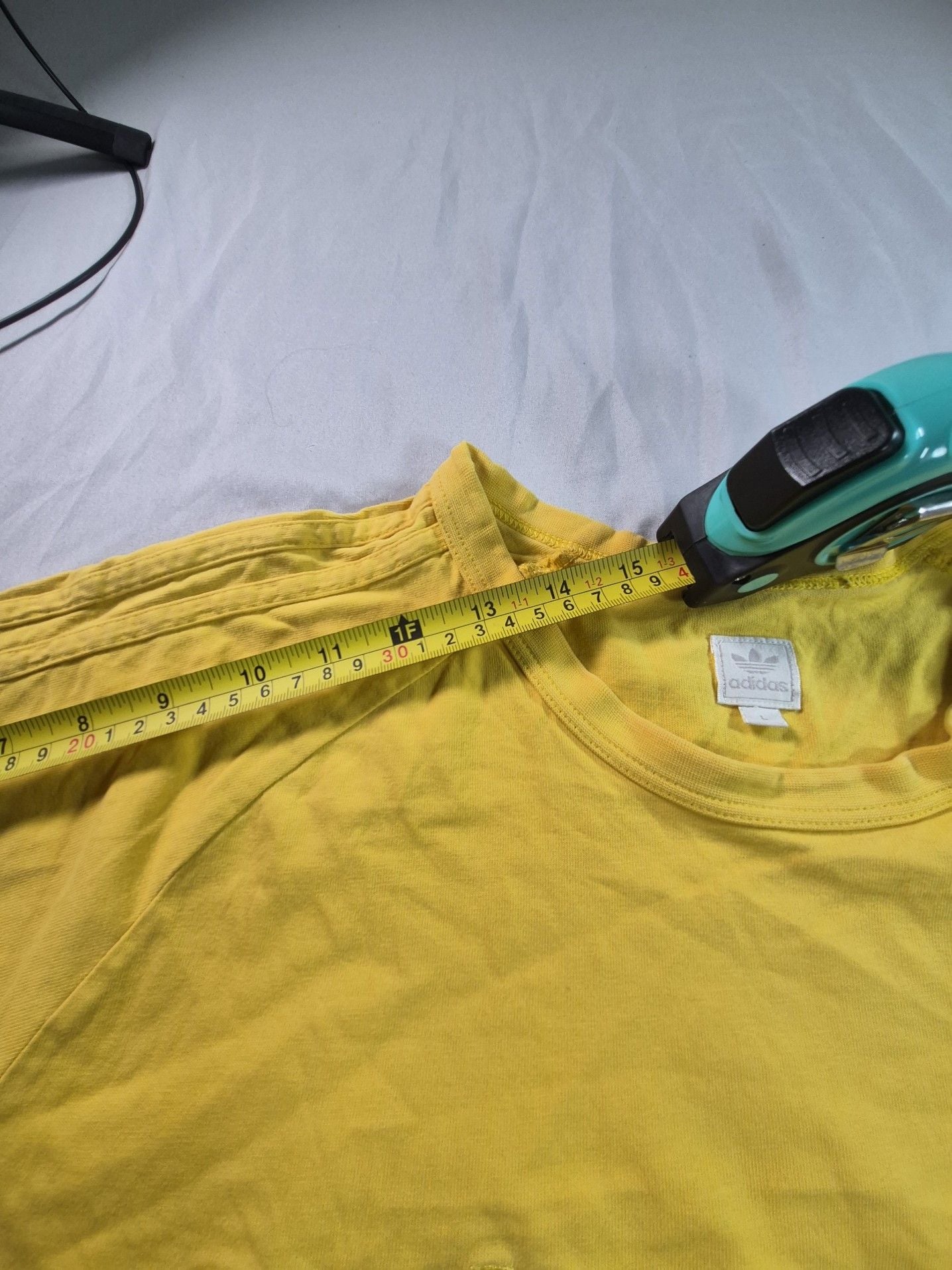 Vintage Adidas Trefoil Logo Embroidered Yellow T-Shirt 9