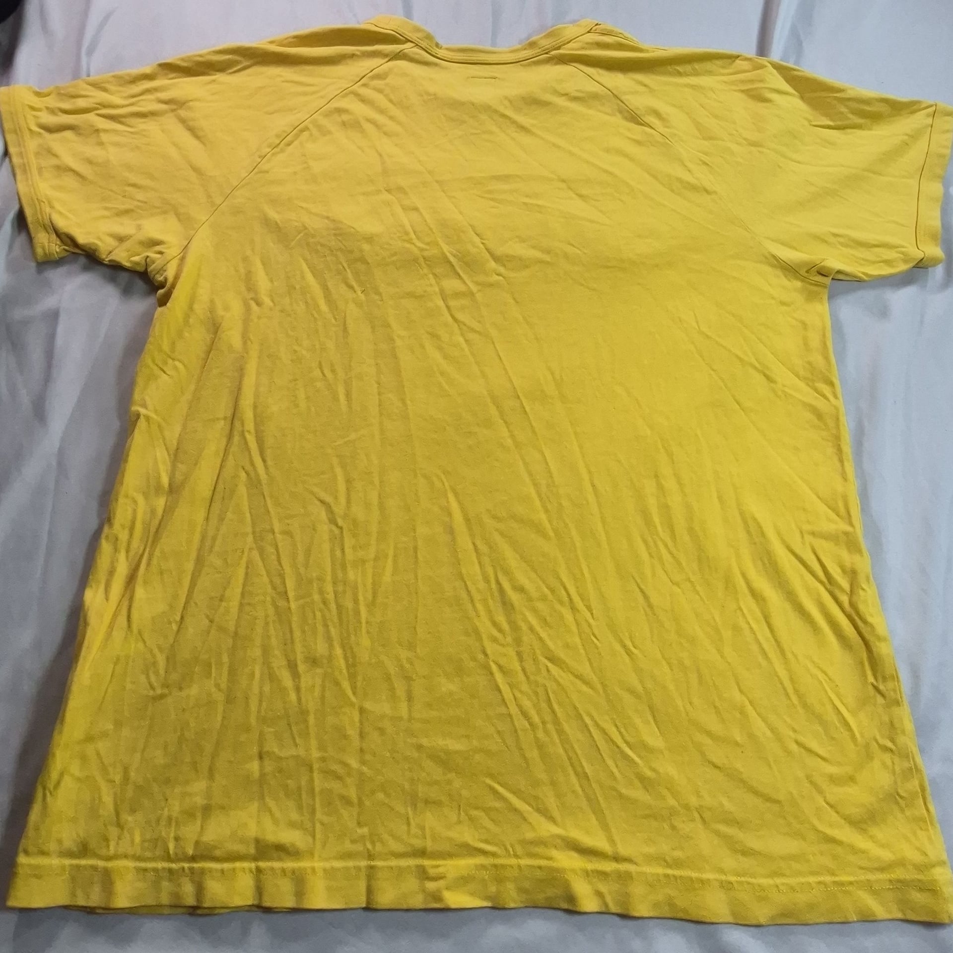 Vintage Adidas Trefoil Logo Embroidered Yellow T-Shirt 10
