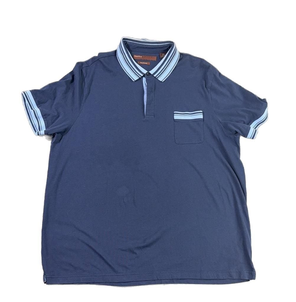 Perry Ellis Men's Pima Cotton Striped Polo Shirt XXL 1